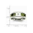 thumbnail image 7 of White Stainless Steel Ring Band Men's Fabric Diamond, 7 of 7