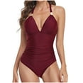 thumbnail image 1 of Maillots de Bain Tankini pour Femmes Contrôle du Ventre Maillots de Bain une Pièce Solides Contrôle du Ventre Maillot de Bain Tankini Tenue de Plage Robe de Bain, 1 of 6