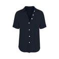 thumbnail image 4 of BangWanChi Men's Summer Hawaiian Casual Comfortable Shirts Top Solid Color Short Sleeve No Pocket Beach Tops, 4 of 5