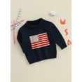 thumbnail image 5 of BemeyourBBs Toddler Baby Girl Boy 4th of July Outfit Spring Fall Winter Knit USA Flag Sweater Patriot Independent Day Clothes Newborn Infant Long Sleeve Crewneck Warm Sweaters Jumper Pullover Top, 5 of 9