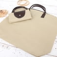 thumbnail image 2 of Threadart Foldable Shopping Bags Set of 3 - Beige - Compact Durable Travel Oxford Fabric - 8 Colors Available (Pack of 3), 2 of 7