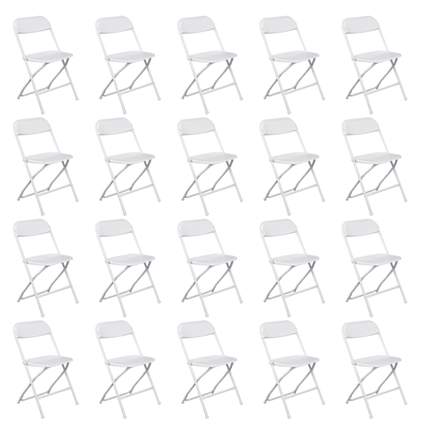 10Pcs Plastic Folding Chair for Garden, Injection Molding Classic, White