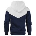 thumbnail image 2 of Caqnni Mens Slim Fit Basic Color Block Pullover Hoodies Sweatshirt Lightweight Long Sleeve with Pocket (3XL,White), 2 of 6