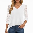 thumbnail image 2 of Towmus 3/4 Length Sleeve Womens Tops V-Neck Lace Tunic Tops Dressy Casual Blouses for Women 2025, 2 of 6