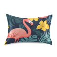 thumbnail image 7 of Yayeee Pillowcase Queen Size Set of 2 Satin Wrinkle Resistant Pillow Case, Pink Floral Flamingo, 7 of 7