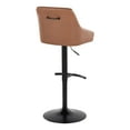 thumbnail image 6 of Hannah Adjustable Barstool Set of 2 Swivel, Black Bar Stools, Bar Chairs, Swivel Bar Stools Set of 2 with Back, Bar Height Stools Set of 2 (Camel Faux Leather), 6 of 6