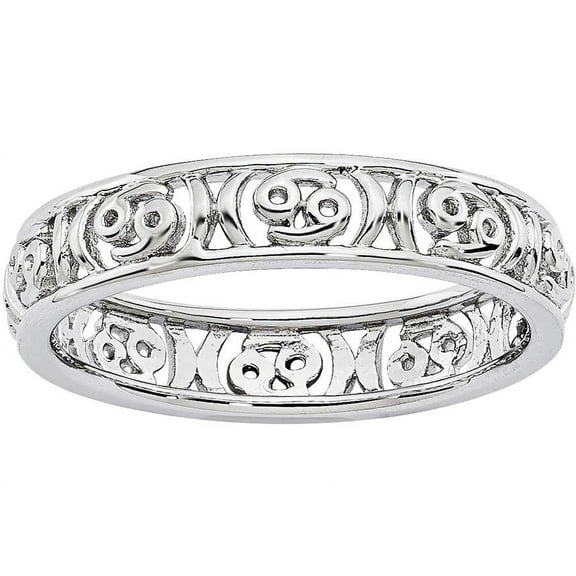 Sterling Silver Cancer Zodiac Ring