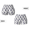 thumbnail image 3 of Sikiie Blue Leaves Print Workout Shorts Women Scrunch Butt Gym Shorts Seamless High Waist Tummy Control Yoga Biker Athletic Shorts, 3 of 5