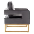 thumbnail image 3 of Chaise d'Appoint Carrie avec Cadre en Or en Tissu Gris, 3 of 9