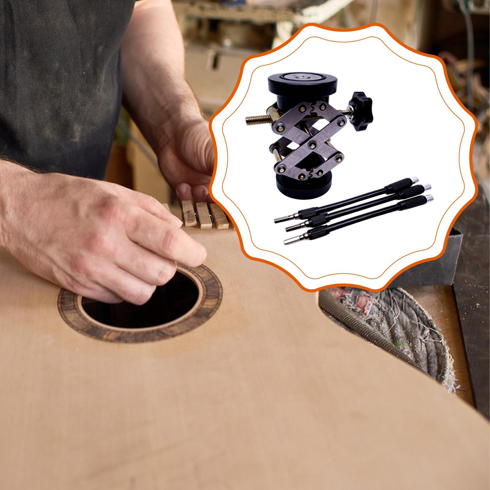 Guitar Brace Repair Jack Tool Telescoping Jack Luthier Guitar Tool Adjustable Metal for Instrument Restoration Workshop