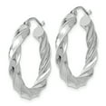 thumbnail image 2 of 14k White Gold Light Twisted Hoop Earrings TF673, 2 of 3