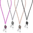 thumbnail image 1 of Paquete de 4 collares de cristal (negro, gris, dorado champán, rosa) con soporte para insignia y llavero retráctil, cordón de cuentas de cristal, cordón para tarjetero de identificación JM, 1 of 5