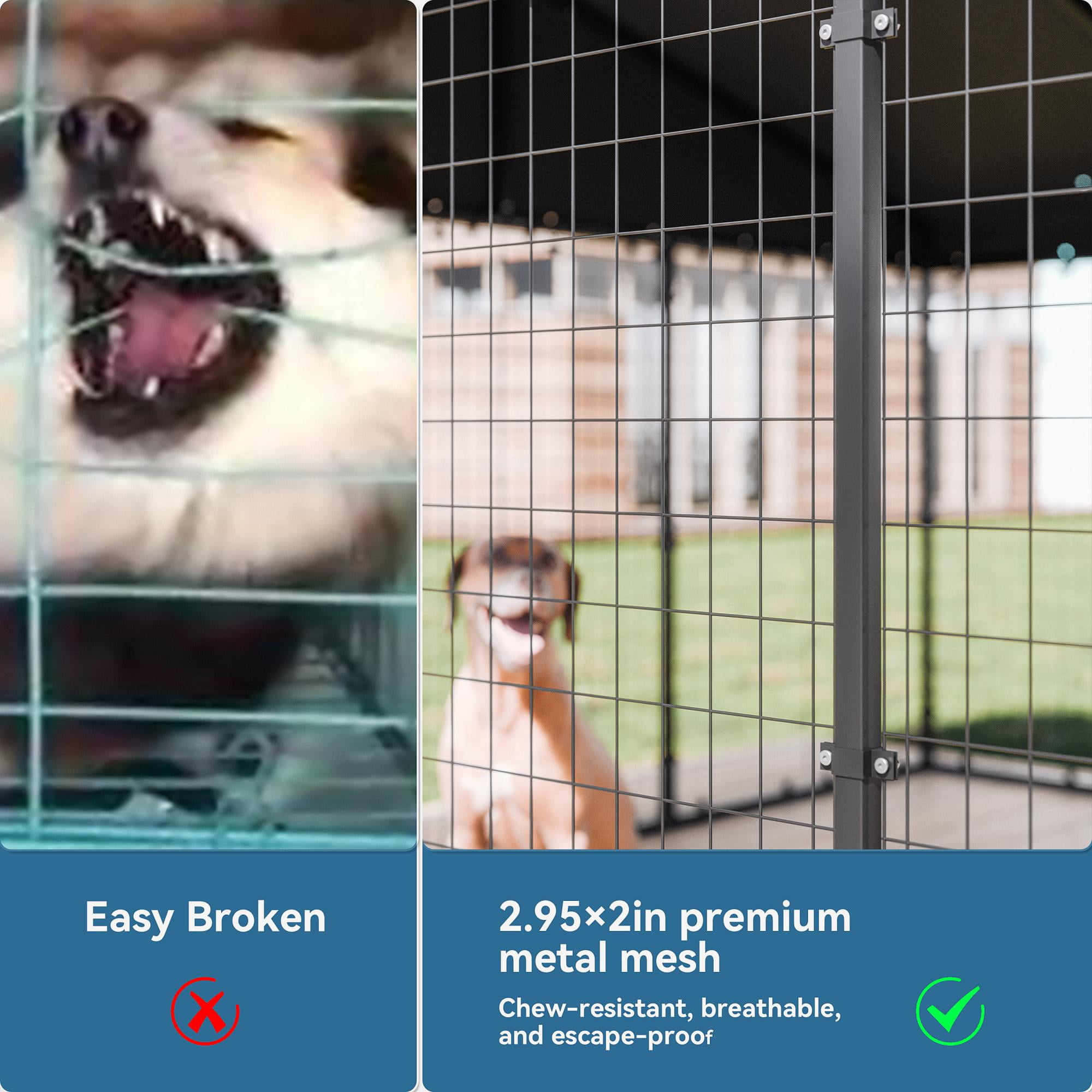 ASJMR Dog Kennel Outdoor Heavy Duty Chicken Run with Rain Cover