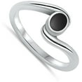 thumbnail image 4 of CHOOSE YOUR COLOR Minimalist Simulated Black Onyx Wholesale Ring .925 Sterling Silver Band CZ Female Size 6, 4 of 4