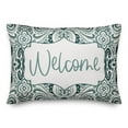 thumbnail image 2 of Creative Products Welcome Teal and White Paisley Pattern 14x20 Indoor / Outdoor Pillow, 2 of 3