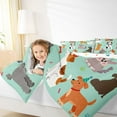thumbnail image 4 of Homewish Cute Pet Dogs 3 Pieces Queen Comforter Set for Teens Children,Cartoon Animal Ultra Soft Bedding Sets,Dreamy Princess Bedding Comforter Set,Lightweight Room Decor,Reversible, 4 of 8