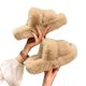 thumbnail image 1 of Zapatillas acogedoras con puntera abierta para mujer, de felpa, suaves, acogedoras, para interiores y exteriores, de piel sintética, transpirables, para las cuatro estaciones, 1 of 5
