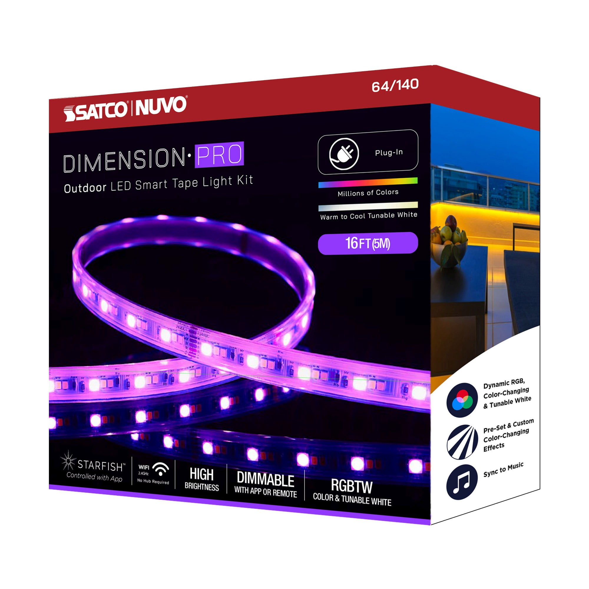 Nuvo Lighting - Dimension Pro - 18W LED Tape Light with Plug Connection In