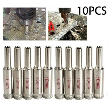 

10 Pcs 10mm Diamond Hole Saw Drill Bit Set for Glass Ceramic Granite Tile Marble
