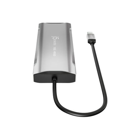 j5create - 4K60 Elite USB-C Triple-Monitor 10Gbps Mini Dock - Space Grey