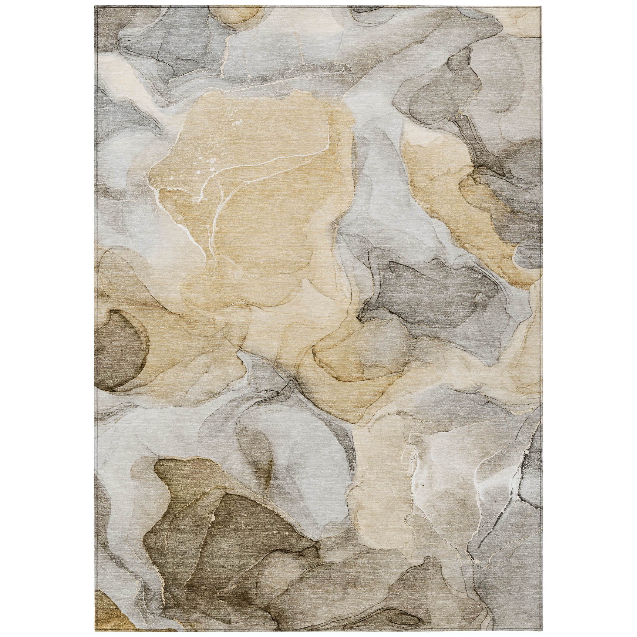 Addison Rugs Chantille Indoor/Outdoor Transitional Watercolors Brown Washable Rectangle Rug, 10' x 14'