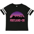 thumbnail image 3 of Inktastic Portland Oregon Retro Sunset Skyline Girls Toddler T-Shirt, 3 of 5