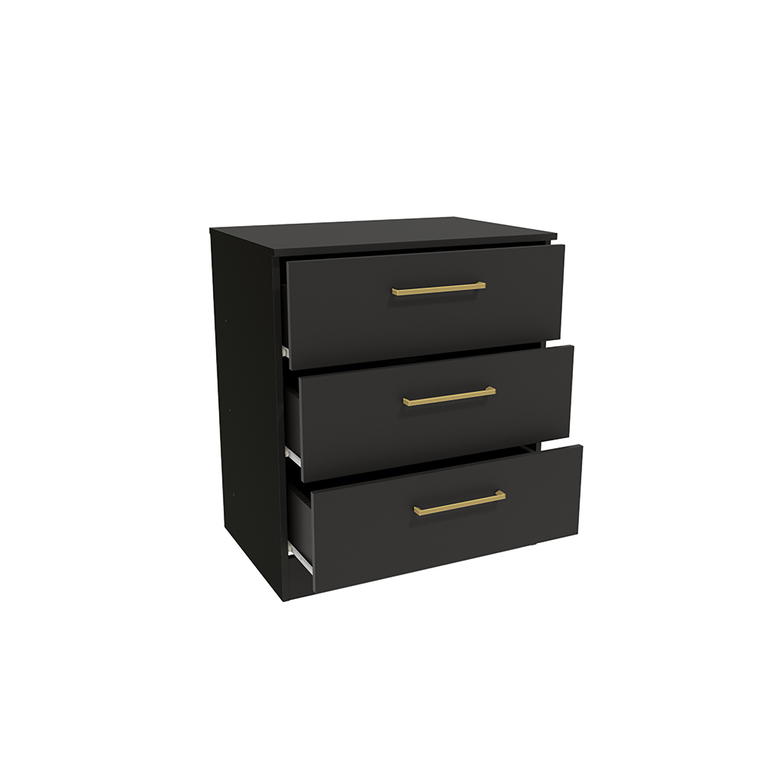 Kappesberg Jolyne 3-Drawer Vertical Dresser with Gold Hanldes Black – Modern Bedroom Storage for Adults and Teens
