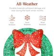 thumbnail image 6 of Best Choice Products 30in Pre-Lit Outdoor Christmas Wreath, LED Metal Holiday Decor w/ 100 Lights, Bow - Green/Red, 6 of 8