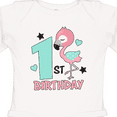 thumbnail image 4 of Inktastic 1st Birthday with Flamingo Stars and Hearts Girls Long Sleeve Baby Bodysuit, 4 of 5