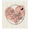 thumbnail image 3 of Ambesonne Live Laugh Love Shower Curtain, Heart Butterfly, 69"Wx84"L, Pale Pink Black White, 3 of 3