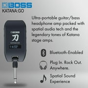 Boss Katana:GO Personal Headphone Guitar Amplifier Bundle with Gearlux Instrument Cable, Picks, and Austin Bazaar Polishing Cloth