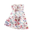 thumbnail image 2 of Alkepwun Kids Baby Girl Clothes Toddler Girls Summer Outfits Cute Print Ruffle Sleeve Sundress Soft Cotton Casual Beach Party Dresses 6M-10Y, 2 of 3