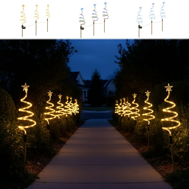 Luces solares navideñas One Two Three de 70 cm (27,56") para decoración de árboles de jardín Rkxzt