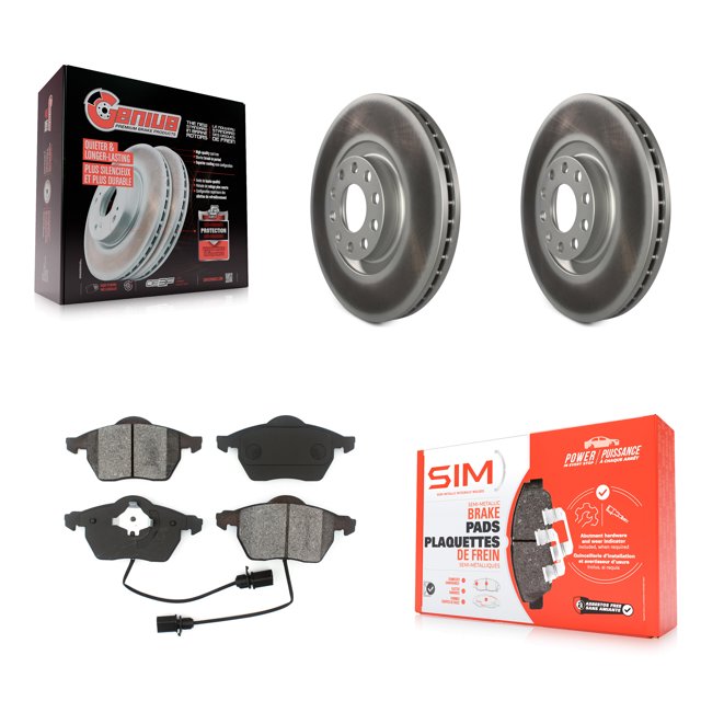 Transit Auto Front Coated Disc Brake Rotors and Semi-Metallic Pads Kit for Car Audi A6 Quattro S4 KGS-100242