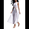 thumbnail image 2 of Vestido de Verano Vintage para Mujer, Holgado, Sin Mangas, , Cuello Redondo, Color Liso. M, 2 of 6