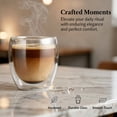 thumbnail image 2 of 6 Pcs Double Wall Espresso Cups, 80 ml Insulated Glass Coffee Cups, High Borosilicate Espresso Mugs, Small Cappuccino Mocha Mugs for Home, Office, Cafe, Restaurant, 2 of 7