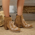 thumbnail image 5 of Brown Womens Round Toe Boots With Side Zipper And High Heel For Winter Wear And Daily Use, 5 of 9