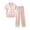 Beige, variant on BaoFuBaoMei Satin Pajamas for Women Plus Size 2 Piece Short Sleeve Button up Lounge Set Collared Top and Pants Pjs Lace Trim Striped Sleepwear
