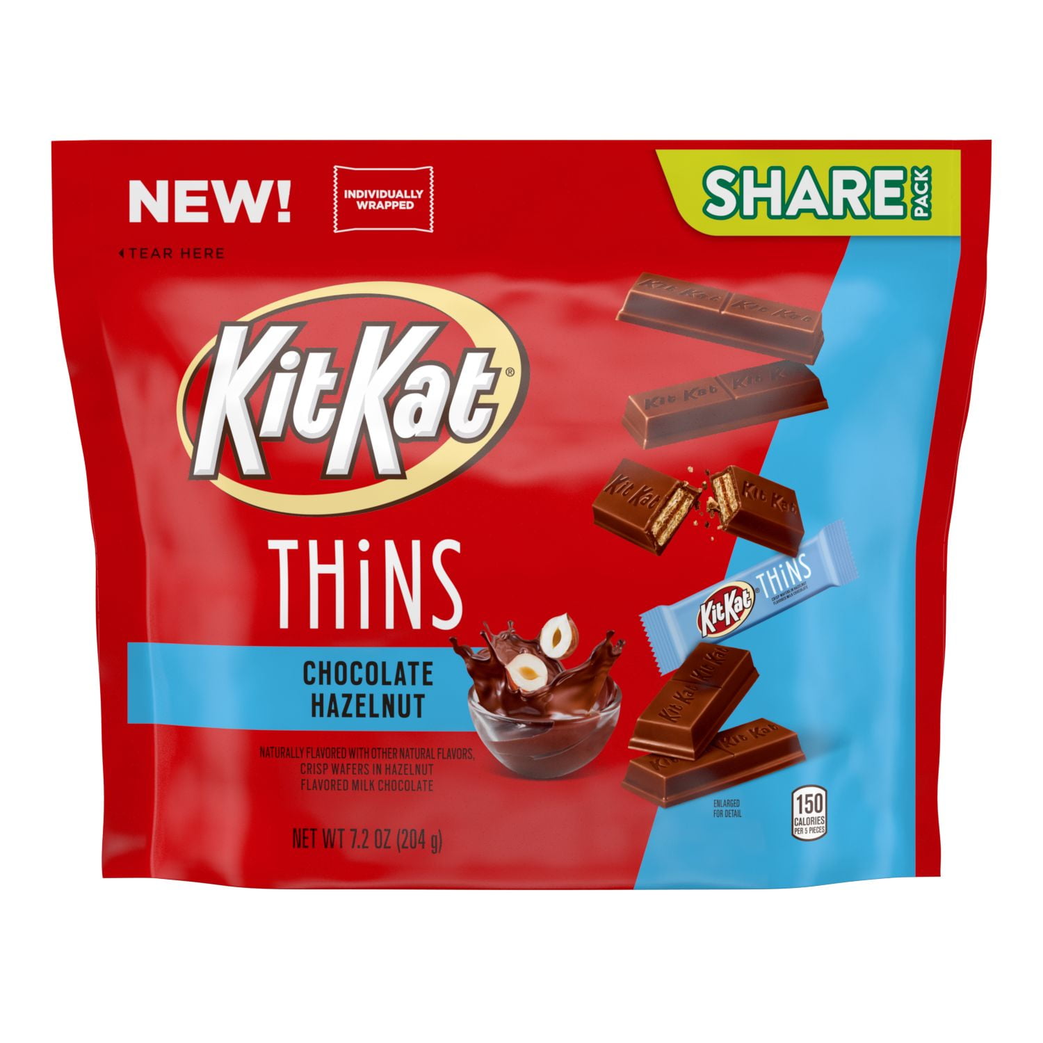 KIT KAT®, THiNS Hazelnut Flavored Milk Chocolate Wafer Candy Bars