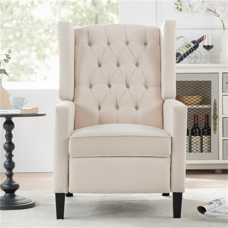 Modern Button Tufted Wingback Accent Oversized Manual Push Back