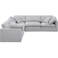 thumbnail image 4 of Meridian Furniture Indulge 158.5" Fabric L-Shaped Modular Sectional in Gray, 4 of 10