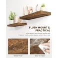 thumbnail image 3 of 36" Floating Shelves for Wall, Wooden Shelves with Invisible Brackets Set of 2, Rustic Farmhouse Wall Mounted Shelf for Kitchen Bathroom Living Room Study, Rustic Brown, 3 of 7