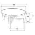 thumbnail image 4 of Pemberly Row Transitional Round Solid Wood Coffee Table in Dark Brown, 4 of 7