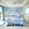 thumbnail image 4 of Juego de cama Djoymock Queen, 244 x 229 cm, reversible, azul océano, 4 of 8