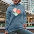 thumbnail image 2 of Merry and Bright with Hand Drawn Christmas Balls Art Merch Gift, Light Blue Hooded Sweatshirt or Hoodie, 3XL, 2 of 5