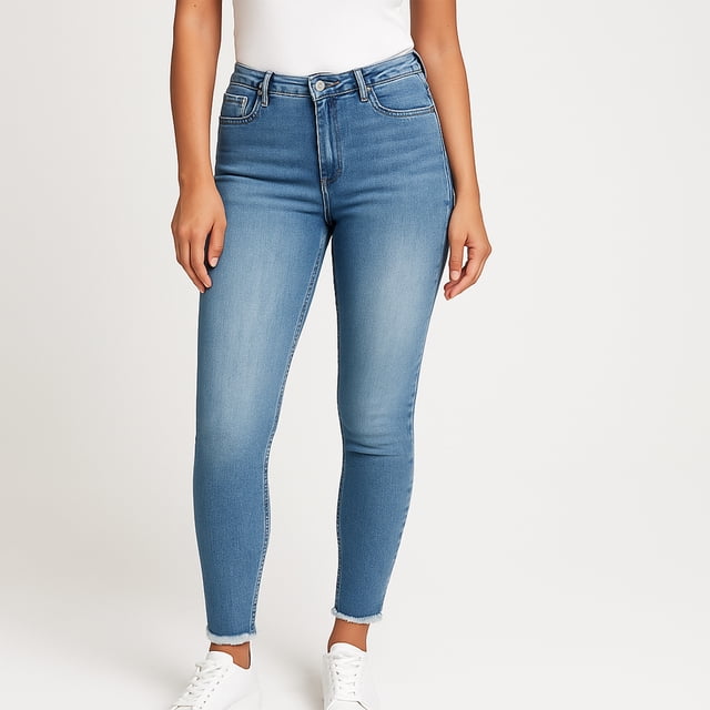 Pantalon para Dama, Jeans de Mezclilla Azul Skinny, Tecnología Push Up, Tela Premium Talla 12 Deshilado Gaon