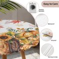 thumbnail image 3 of Orange Pumpkins Fall Round Tablecloth for 36-44 Inch Tables,Fitted Table Cover with Elastic Edge,Thanksgiving Maple Leaves Pastoral Waterproof Outdoor Table Cloth Protector for Patio Garden Dinner, 3 of 9