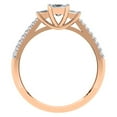 thumbnail image 4 of 0.90 Carat (ctw) 10K Rose Gold Princess & Round Cut Diamond Ladies Bridal 3 Stone Engagement Ring, 4 of 4