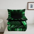 thumbnail image 4 of Black Light Green Comforter&nbsp;Set 3D Black Hole Illusion Geometric Bedding Sets Full,Neon Lights Abstract&nbsp;Art Quilt,Geometry Stripes&nbsp;Line Artwork Room Decor for Adults Teens, 4 of 5