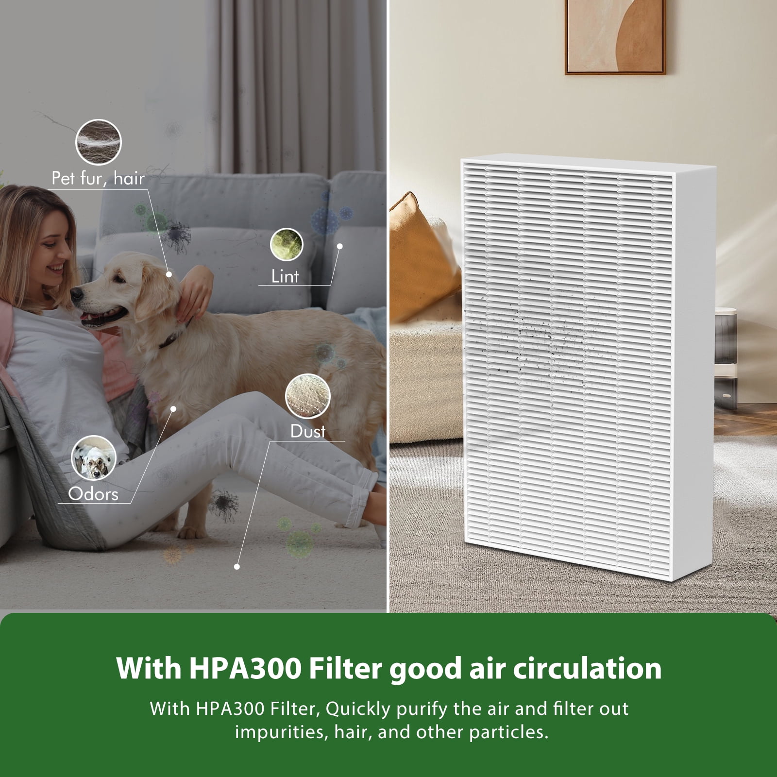 FFAC HPA300 Air Purifier Replacement Filters 3 HEPA R + 4 Carbon A for Honeywell HPA300 Series